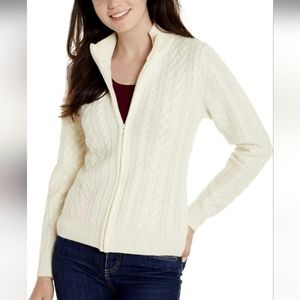 Talbots Turtle Neck Oversized Sweater. Talbots brand zip-up cable knit cardigan.